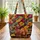 Personalized Vintage Steam Train Autumn Forest - Travel Essentials Gift Quilted Tote Bag - 3