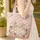 Vintage Bunnies Rose Jasmine Fuchsia Floral Heirloom Keepsake Gift Quilted Tote Bag - 4
