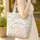 Bunnies Nuzzling Floral Wreath Roses - Everyday Carry Gift for Girls Quilted Tote Bag - 4