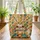 Fennec Fox Saguaro Cactus Prickly Pear Desert Flowers - Wildlife Lover Gift Quilted Tote Bag - 3