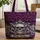 Gothic Skull Silver Roses Crosses Scrollwork Name Scroll - Gothic Lover Gift Quilted Tote Bag - 1