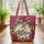 Elegant Deer Wildflowers Floral Wreath Personalized Your Name Nature Lover Gift Quilted Tote Bag - 3