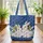 Bunnies Lily Valley Personalized Name Ribbon - Everyday Tote Gift for Bunny Lovers Quilted Tote Bag - 3