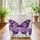 Elegant Butterfly Botanical Floral Leaves Name Ribbon Deep Purple - Everyday Gift Quilted Tote Bag - 3