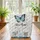 Blue Black Butterfly Daisy Floral Wreath - Everyday Personalized Gift Quilted Tote Bag - 3