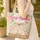 Bunnies Nuzzling Garden Flowers Name Wreath - Storybook Lover Gift for Everyday Carry Quilted Tote Bag - 4
