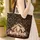 Majestic Horse Head Flowing Mane Floral Wreath Dark Swirling Organic Lines - Horse Lover Gift Quilted Tote Bag - 4