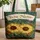 Sunflower Stars Arched Banner - Boho Lifestyle for Flower Lover Quilted Tote Bag - 1