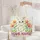 Bunny Folk Art Flowers Floral Wreath "Your Name" - Everyday Tote Gift Quilted Tote Bag - 5