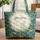 Nuzzling Bunnies Floral Wreath Personalized Name - Thoughtful Gift for Her Quilted Tote Bag - 1
