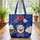 Patriotic Stars Stripes Hearts Flag Independence Day Celebration Gift Quilted Tote Bag - 3