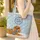 Cavalier King Charles Spaniel Snowflakes Personalized Name - Winter Holiday Dog Gift Quilted Tote Bag - 4