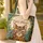 Cat Blue Eyes Floral Wreath Leaf Garland Botanical Vines Your Name - Home Decor Cat Lover Gift Quilted Tote Bag - 4