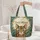 Cat Blue Eyes Floral Wreath Leaf Garland Botanical Vines Your Name - Home Decor Cat Lover Gift Quilted Tote Bag - 5