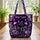 Personalized Black Cat Purple Butterflies Lavender Daisy Floral - Everyday Cat Lover Gift Quilted Tote Bag - 3