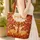 Baby Deer Nuzzling Autumn Leaves Swirling Vines Berries - Fall Nature Lover Gift Quilted Tote Bag - 4