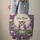 Owl Lotus Lily Pad Personalized Name Floral Wreath - Wildlife Lover Gift Quilted Tote Bag - 6