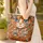 Patchwork Cat Face Boho Floral Vines Personalized - Cat Lover Lifestyle Gift Quilted Tote Bag - 4