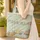 Personalized Bunting Flags Camper Van Wildflowers Camping Scene - Travel Gift Quilted Tote Bag - 4