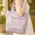 Nuzzling Bunnies Botanical Floral Wreath - Everyday Accessory for Animal Lovers Quilted Tote Bag - 4