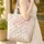 Two Bunnies Wildflower Gingham Floral Sprigs Arched Name Cottagecore Everyday Gift Quilted Tote Bag - 4