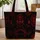 Gothic Bats Roses Fangs Skull Scroll Crosses - Gothic Lover Gift Quilted Tote Bag - 1