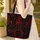 Gothic Bats Roses Fangs Skull Scroll Crosses - Gothic Lover Gift Quilted Tote Bag - 4