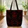 Gothic Bats Roses Fangs Skull Scroll Crosses - Gothic Lover Gift Quilted Tote Bag - 3