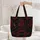 Gothic Bats Roses Fangs Skull Scroll Crosses - Gothic Lover Gift Quilted Tote Bag - 5