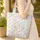 Bunnies Nuzzling Wildflowers Floral Wreath Personal Name - Everyday Tote Quilted Tote Bag - 4