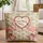 Flamingos Heart Shape Tropical Hibiscus Foliage - Nature Lover Gift Quilted Tote Bag - 1