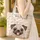 Pug Dog Daisy Gingham Check 'Your Name' Wreath Hearts Leaves - Personalized Pet Lover Everyday Gift Quilted Tote Bag - 4