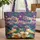 Hummingbirds Nuzzling Plumeria Tropical Leaves 'Your Name' - Wildlife Lover Gift Quilted Tote Bag - 1