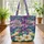 Hummingbirds Nuzzling Plumeria Tropical Leaves 'Your Name' - Wildlife Lover Gift Quilted Tote Bag - 3
