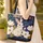 Bunny Magnolia Blossoms Bud Intertwining Vines Leaf Wreath - Nature Lover Gift Quilted Tote Bag - 4
