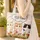 Personalized Picket Fence Kittens Wildflowers Sprigs Clouds - Everyday Cat Lover Gift Quilted Tote Bag - 4