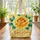 Vibrant Yellow Rose Golden Vines Floral Wreath - Thoughtful Everyday Flower Lover Gift Quilted Tote Bag - 3
