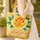Vibrant Yellow Rose Golden Vines Floral Wreath - Thoughtful Everyday Flower Lover Gift Quilted Tote Bag - 4