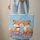 Nuzzling Foxes with Bow Tie Star Clip Your Name Ribbon - Patriotic Wildlife Gift Quilted Tote Bag - 6