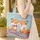 Nuzzling Foxes with Bow Tie Star Clip Your Name Ribbon - Patriotic Wildlife Gift Quilted Tote Bag - 4