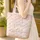 Baby Bunnies Nuzzling Small Pink Flowers Floral Wreath - Personalized Gift Quilted Tote Bag - 4