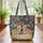 Nuzzling Deer Fawns Wildflower Folk Art Tapestry - Wildlife Lover Gift Quilted Tote Bag - 3