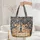 Nuzzling Deer Fawns Wildflower Folk Art Tapestry - Wildlife Lover Gift Quilted Tote Bag - 5