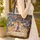 Nuzzling Deer Fawns Wildflower Folk Art Tapestry - Wildlife Lover Gift Quilted Tote Bag - 4
