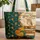 Autumn Leaves Berries Owl Books Pumpkins Gourds Wreath - Harvest Season Gift Quilted Tote Bag - 1