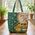 Autumn Leaves Berries Owl Books Pumpkins Gourds Wreath - Harvest Season Gift Quilted Tote Bag - 3