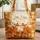 Personalized Two Foxes Nuzzling Autumn Leaves & Berries - Fall Season Wildlife Lover Gift Quilted Tote Bag - 1