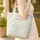 Two Nuzzling Bunnies Scattered Leaves Stars - Lifestyle Tote Gift for Babies Toddlers Quilted Tote Bag - 4