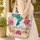 Hummingbird in Flight Tropical Hibiscus Flowers Botanical Vines - Wildlife Lover Gift Quilted Tote Bag - 4