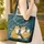 Nuzzling Foxes Fireflies Pine Needles Wreath - Wildlife Lover Home Decor Gift Quilted Tote Bag - 4